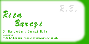 rita barczi business card